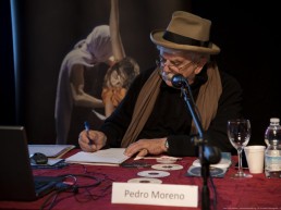 Pedro Moreno (AAPEE y Academia) presentando su ponencia Metodología en el ámbito de la Escenografía.